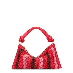Cult Gaia Red and Black Beaded Shoulder Bag